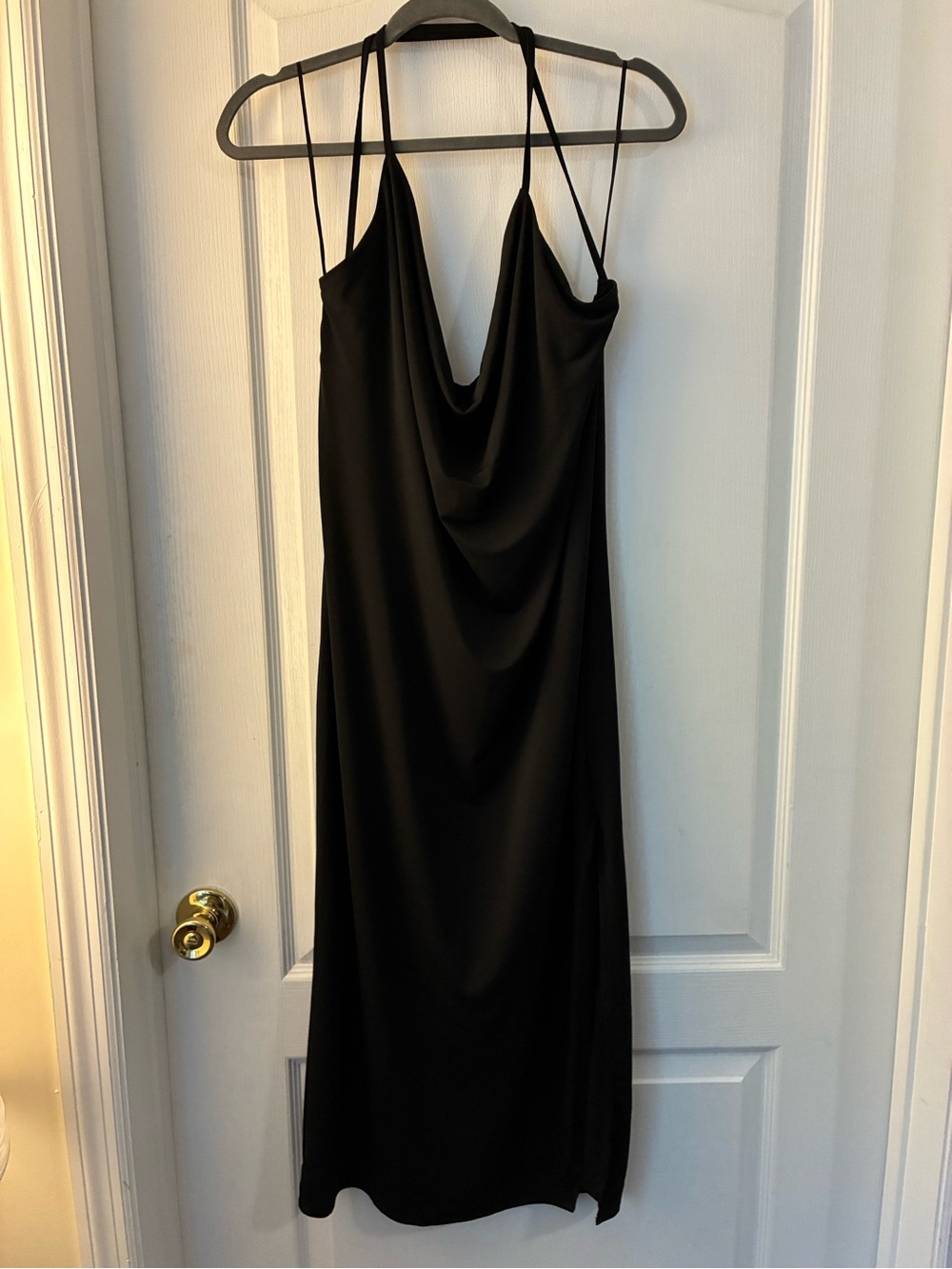 Abercrombie & Fitch Black Cowl Neck Midi Slip Dress